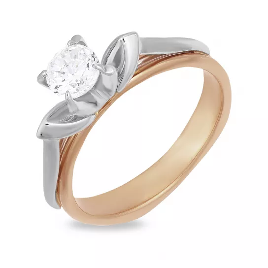 Кольцо с фианитом из золота