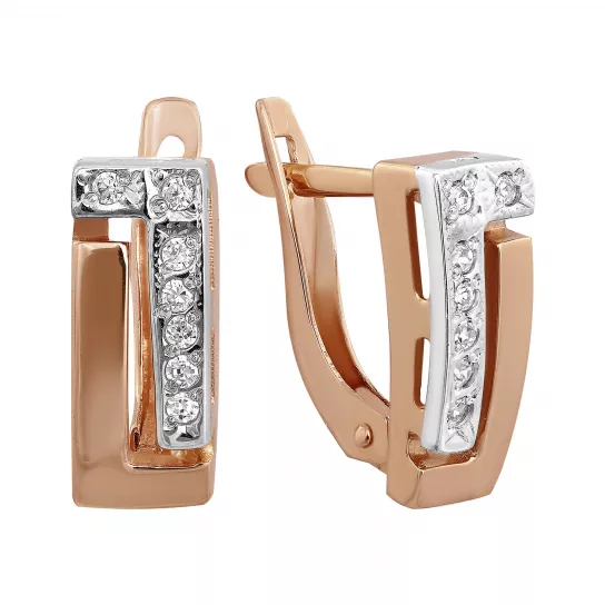 Серьги с фианитом из золота