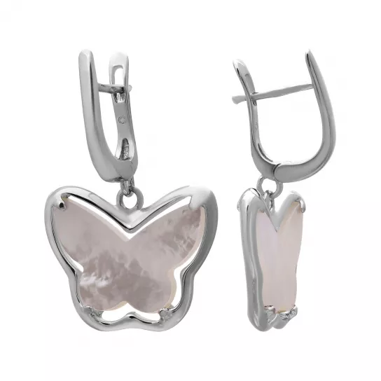 Серьги с перламутром из серебра