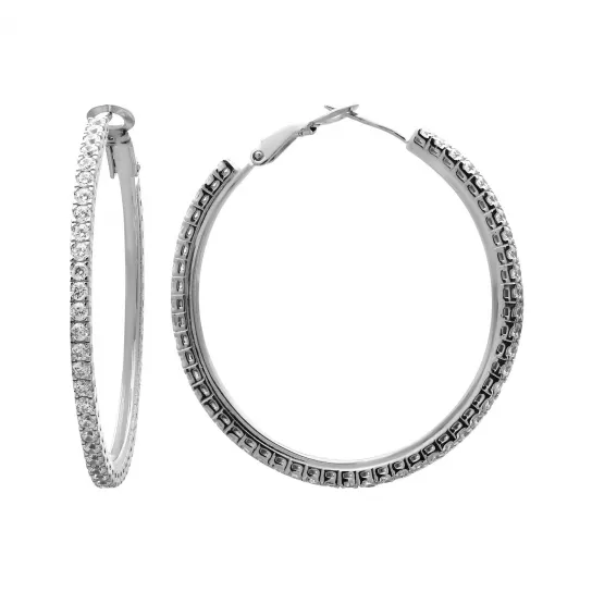 Серьги с фианитом из серебра