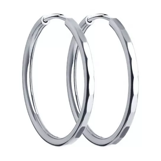 Серьги-конго из серебра