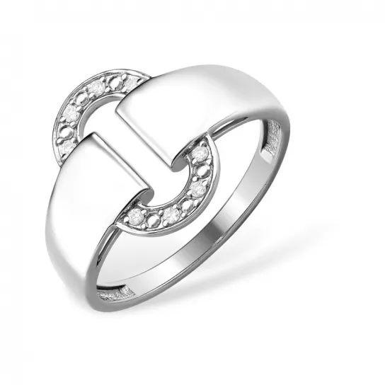 Кольцо с фианитом из серебра