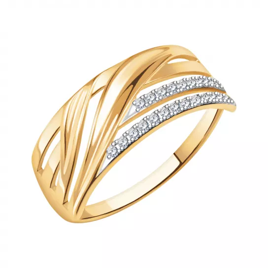 Кольцо с фианитом из золота