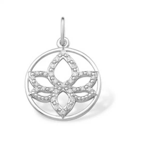 Подвеска с фианитом из серебра