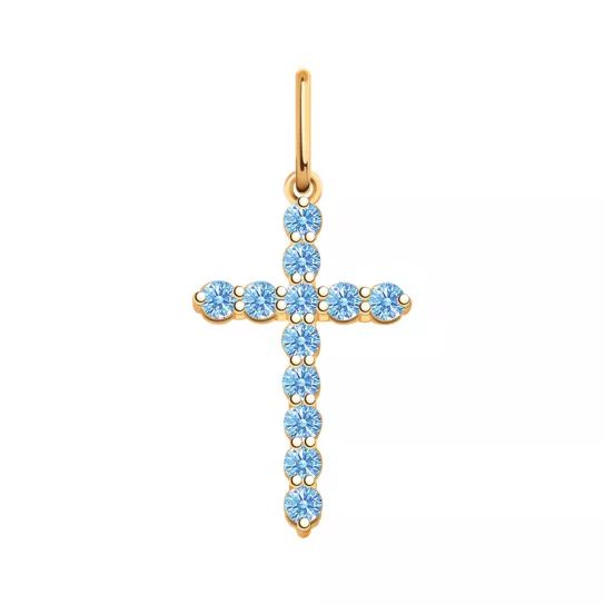 Крест с фианитом из золота