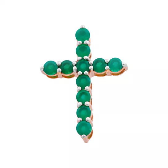 Крест с хризопразом из золота