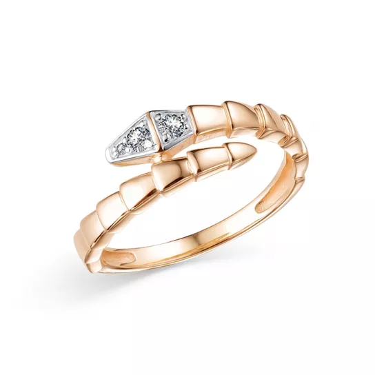 Кольцо с фианитом из золота