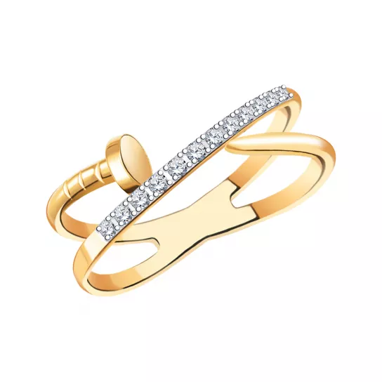 Кольцо с фианитом из золота