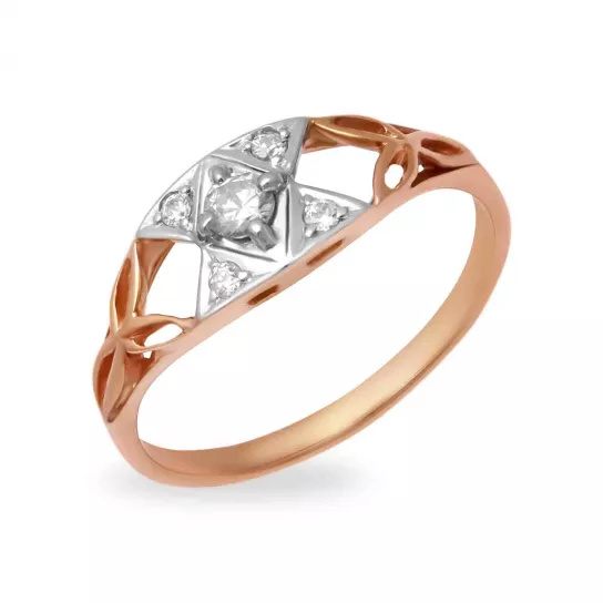 Кольцо с фианитом из золота