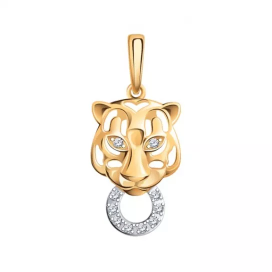 Подвеска с фианитом из золота