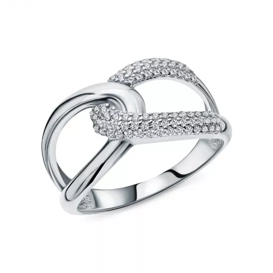 Кольцо с фианитом из серебра