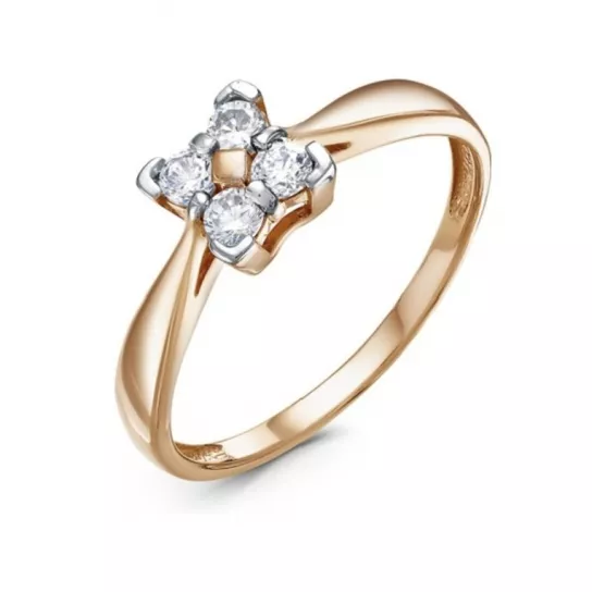 Кольцо с фианитом из золота