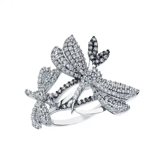 Кольцо с фианитом из серебра