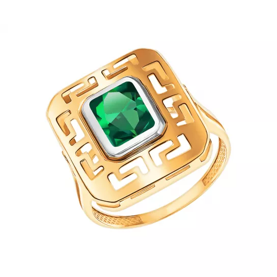 Кольцо с фианитом из золота