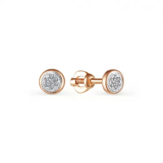 Серьги с фианитом из золота