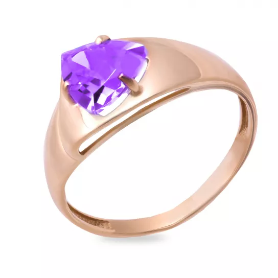 Кольцо с аметистом из золота