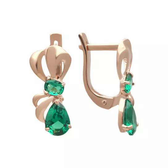 Серьги с изумрудом из золота