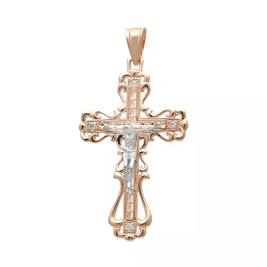 Крест с фианитом из золота