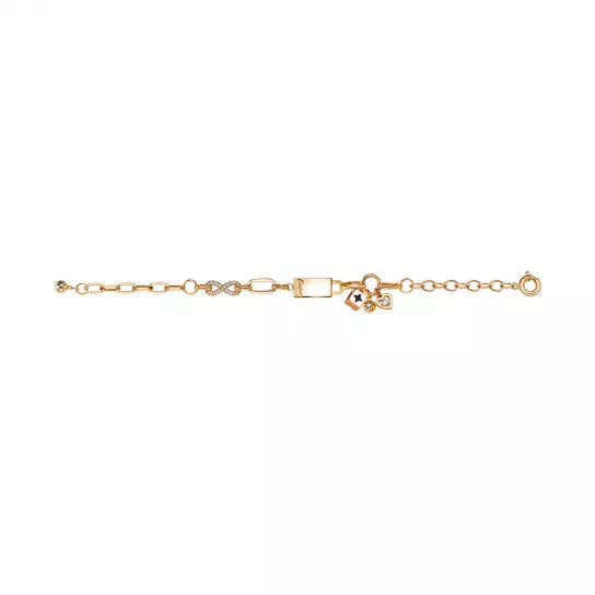 Браслет с фианитом и ониксом из золота