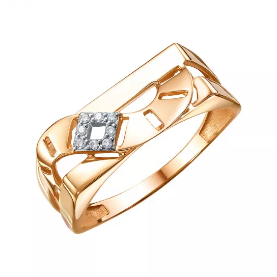 Кольцо с фианитом из золота