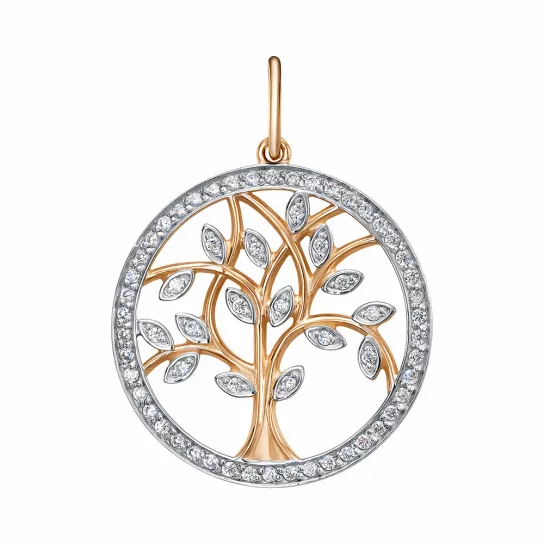 Подвеска с фианитом из золота