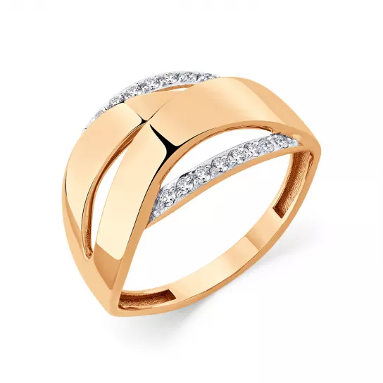 Кольцо с фианитом из золота