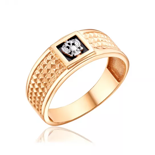 Кольцо-печатка с ониксом из золота