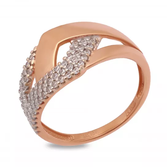 Кольцо с фианитом из золота