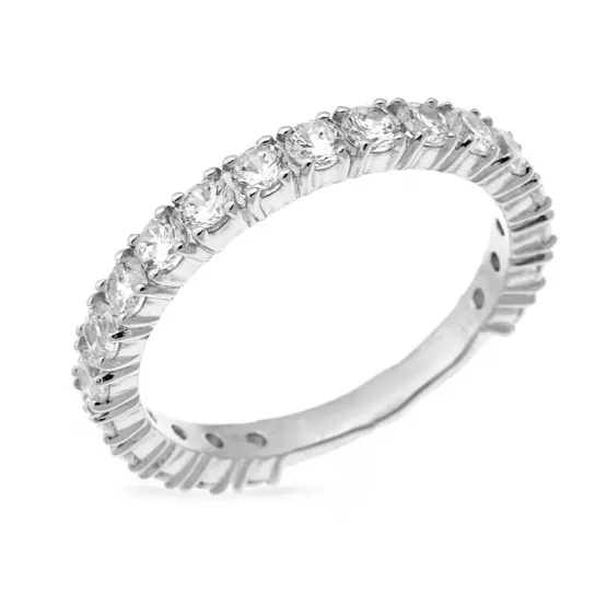 Кольцо с фианитом из серебра