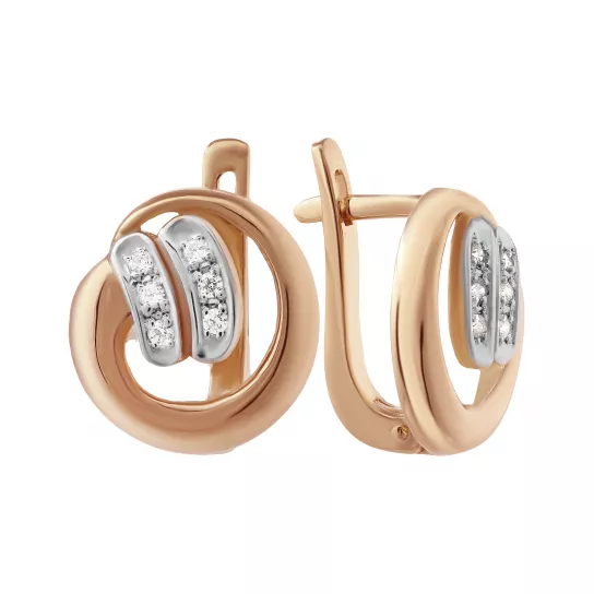 Серьги с фианитом из золота